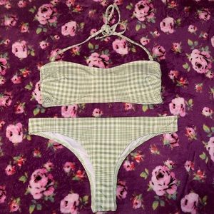 UO ~ Out From Under Green Gingham Top & Bottom Swimsuit!